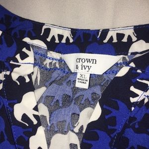 Crown & ivy elephant print shirt!